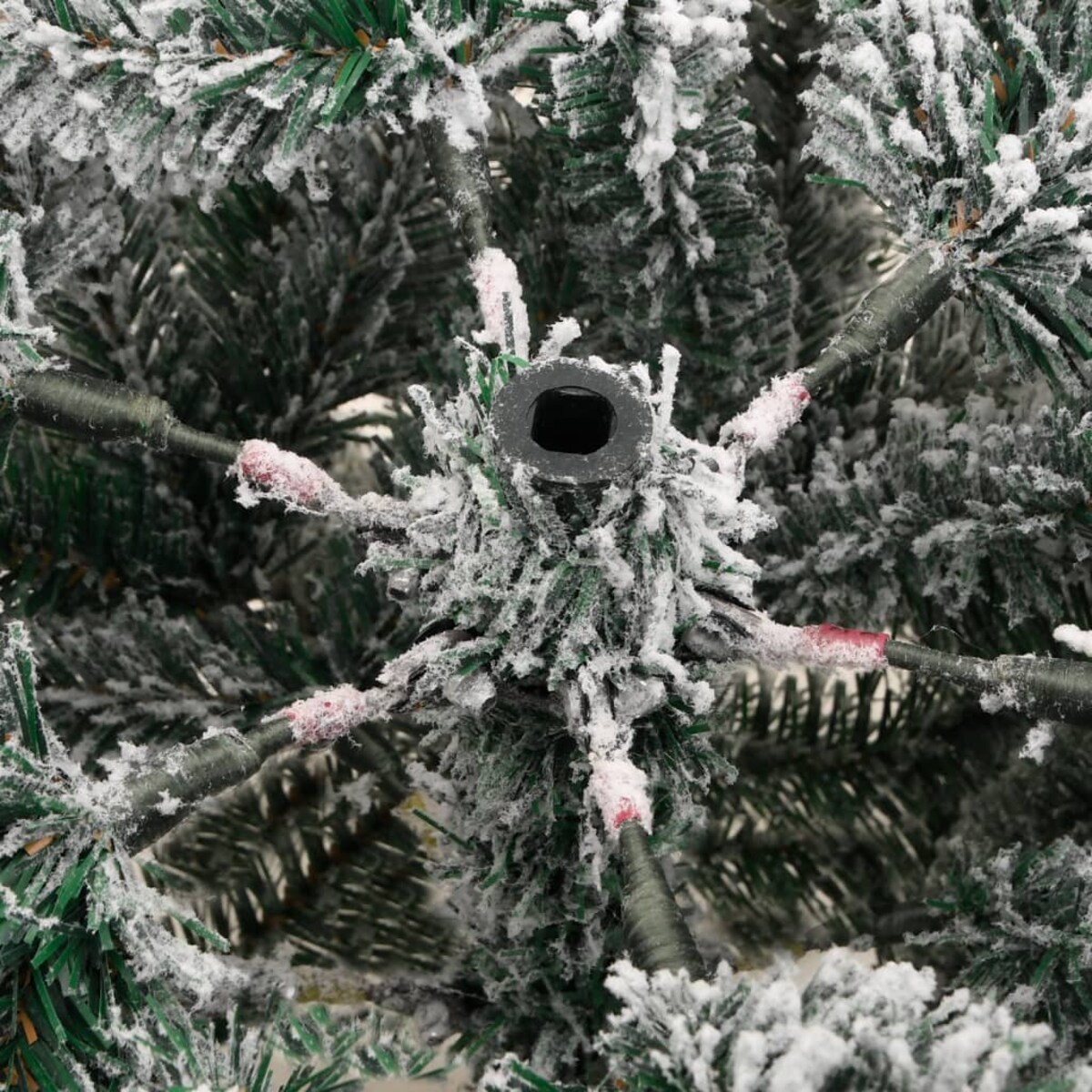 vidaXL Sztuczna choinka zawiasowa, ośnieżona, 210 cm