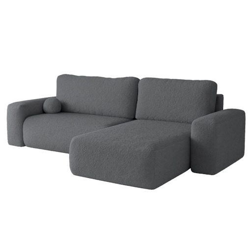 Narożnik Prawy ILO z funkcją spania i pojemnikiem na pościel, ciemno-szary