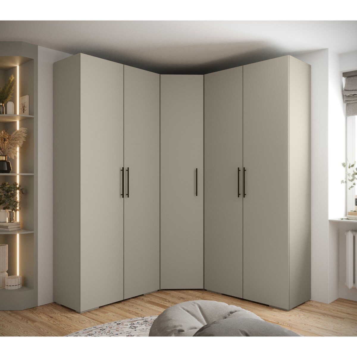 Garderoba wysoka do przedpokoju INOVA 3 Z5 kaszmir+czarny