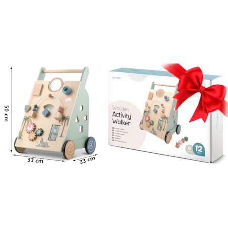 Drewniany chodzik dla dziecka pchacz sensoryczny Nukido