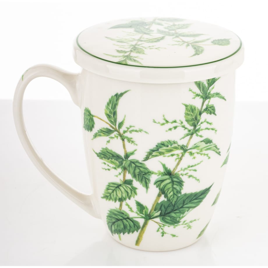 Kubek z zaparzaczem 350 ml w pudełku 12x12x9 cm HERBES pokrzywa