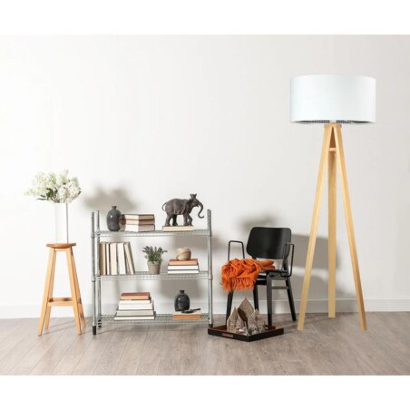 Lampa stojąca HOME 50 biała/pepitka/sosna