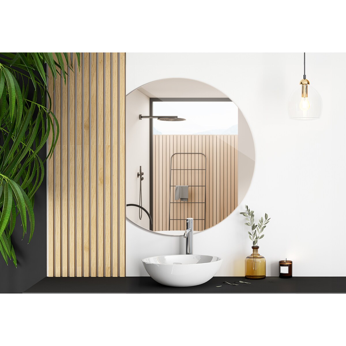 Lustro ścięte koło 63x70 cm