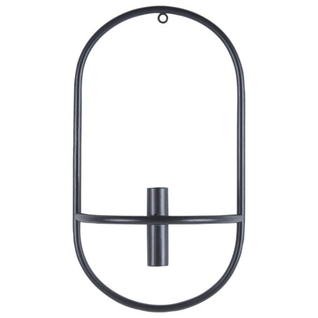 Zestaw 2 świeczników ściennych metalowy czarny CAVIANA