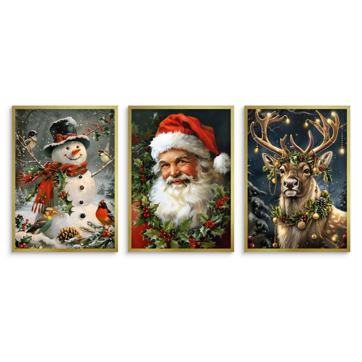 Obrazy na Boże Narodzenie Święta Plakaty w ramie na ścianę do salonu