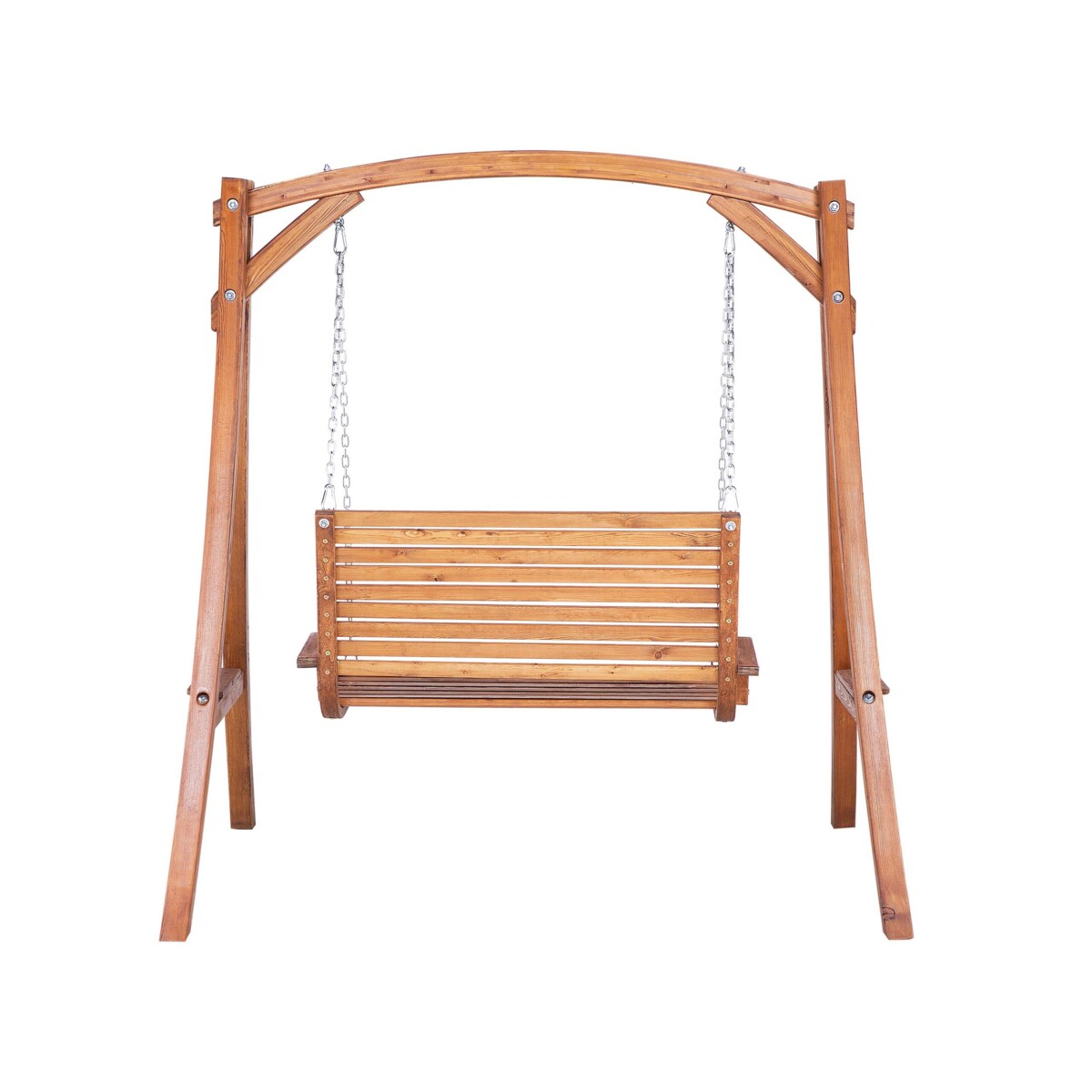 Huśtawka ogrodowa drewniana ciemna NOVARA