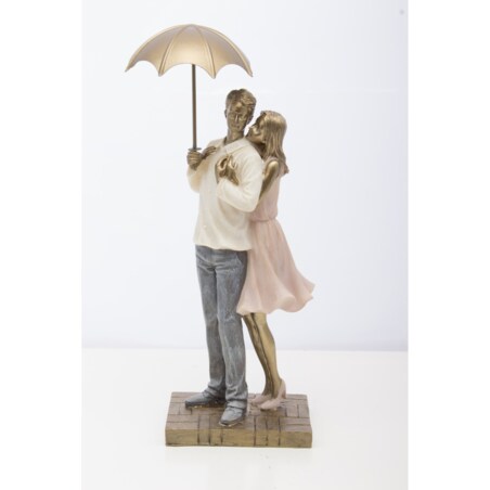 Dekoracja - figurka 30x12x8 cm PARA - stojąca pod parasolem