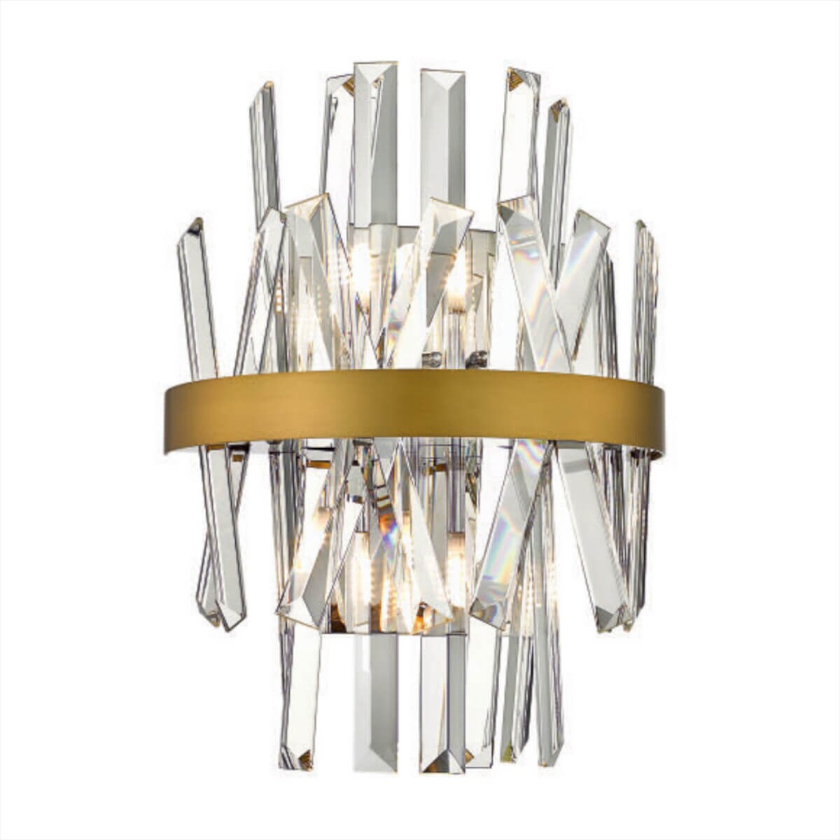 Ścienny kinkiet Constantinople W0567-02D-B57G Zumaline złoty przezroczysty