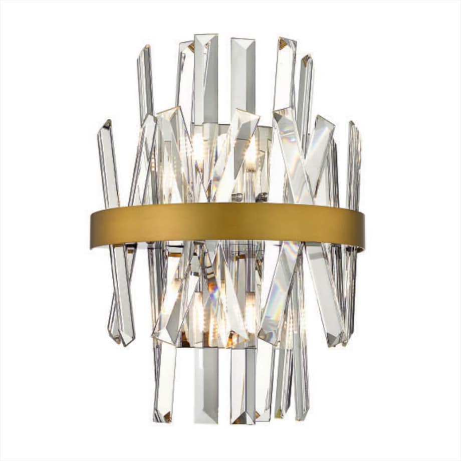 Ścienny kinkiet Constantinople W0567-02D-B57G Zumaline złoty przezroczysty