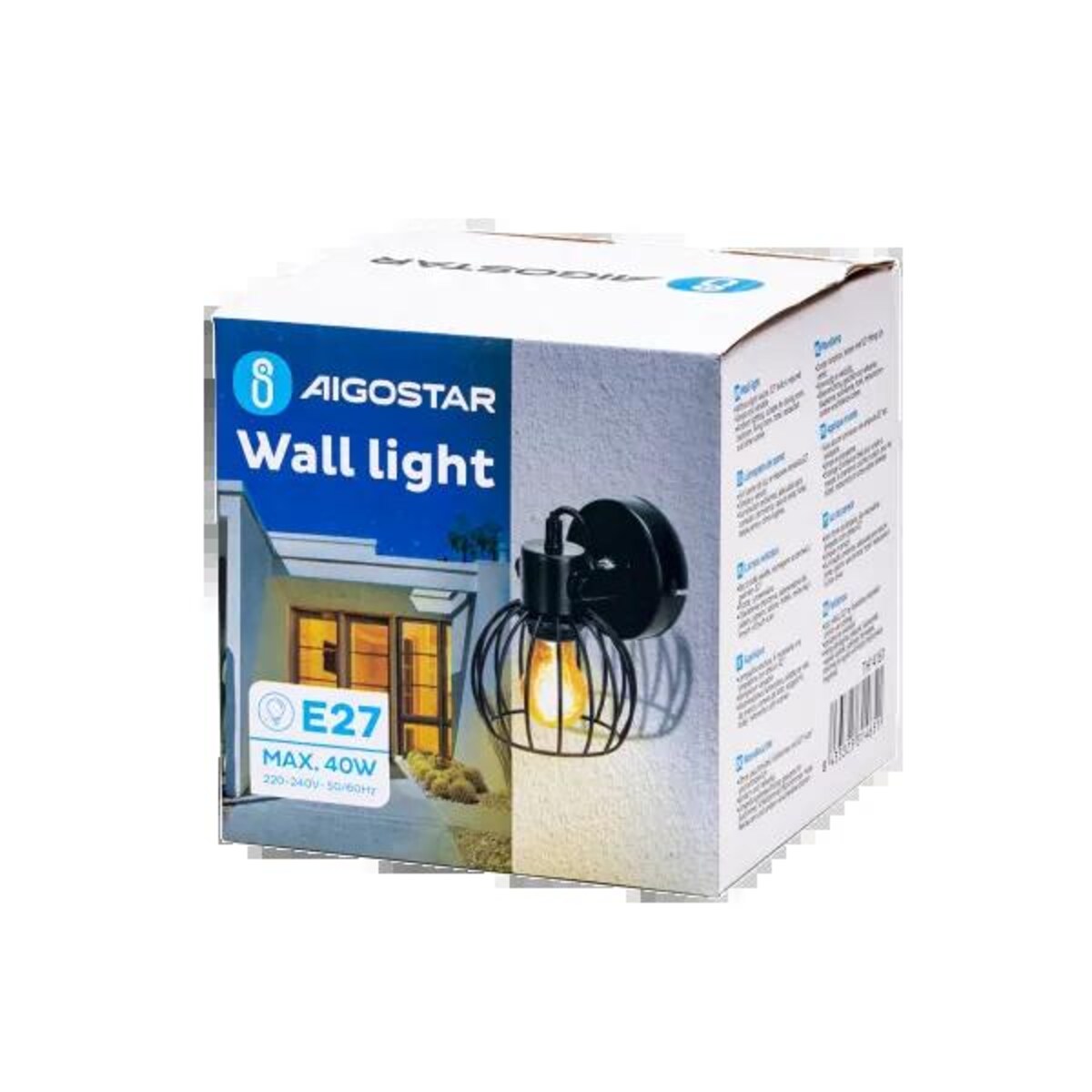 kinkiet ścienny voltaro cage lampa loftowa retro metalowa czarna