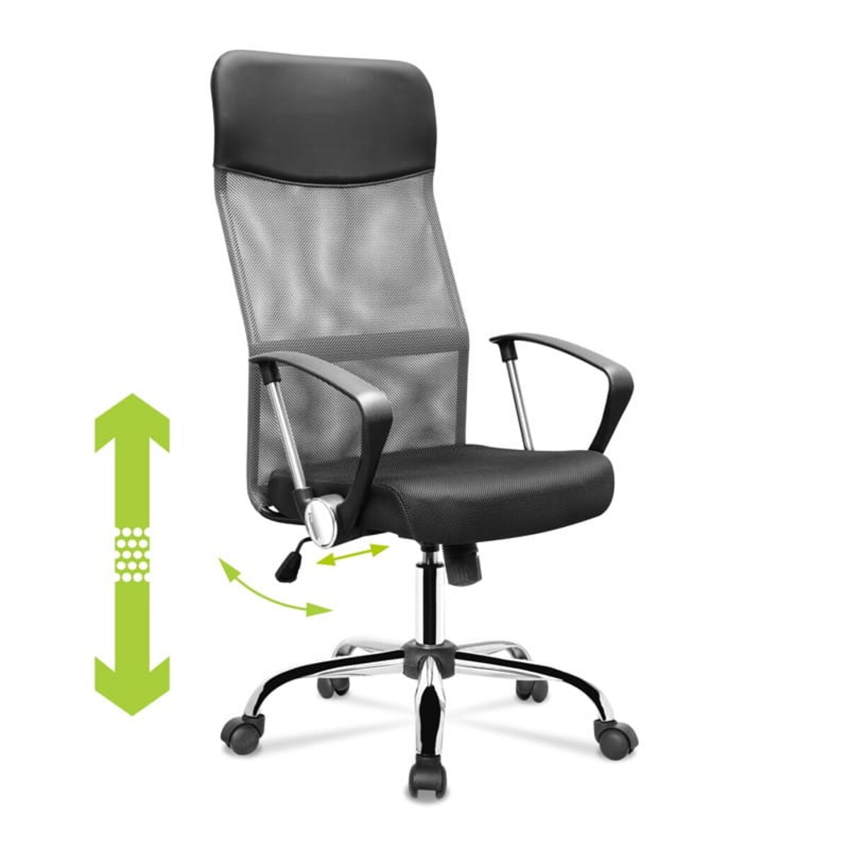 ERGONOMICZNY FOTEL OBROTOWY - SZARO-CZARNY