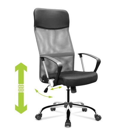 ERGONOMICZNY FOTEL OBROTOWY - SZARO-CZARNY