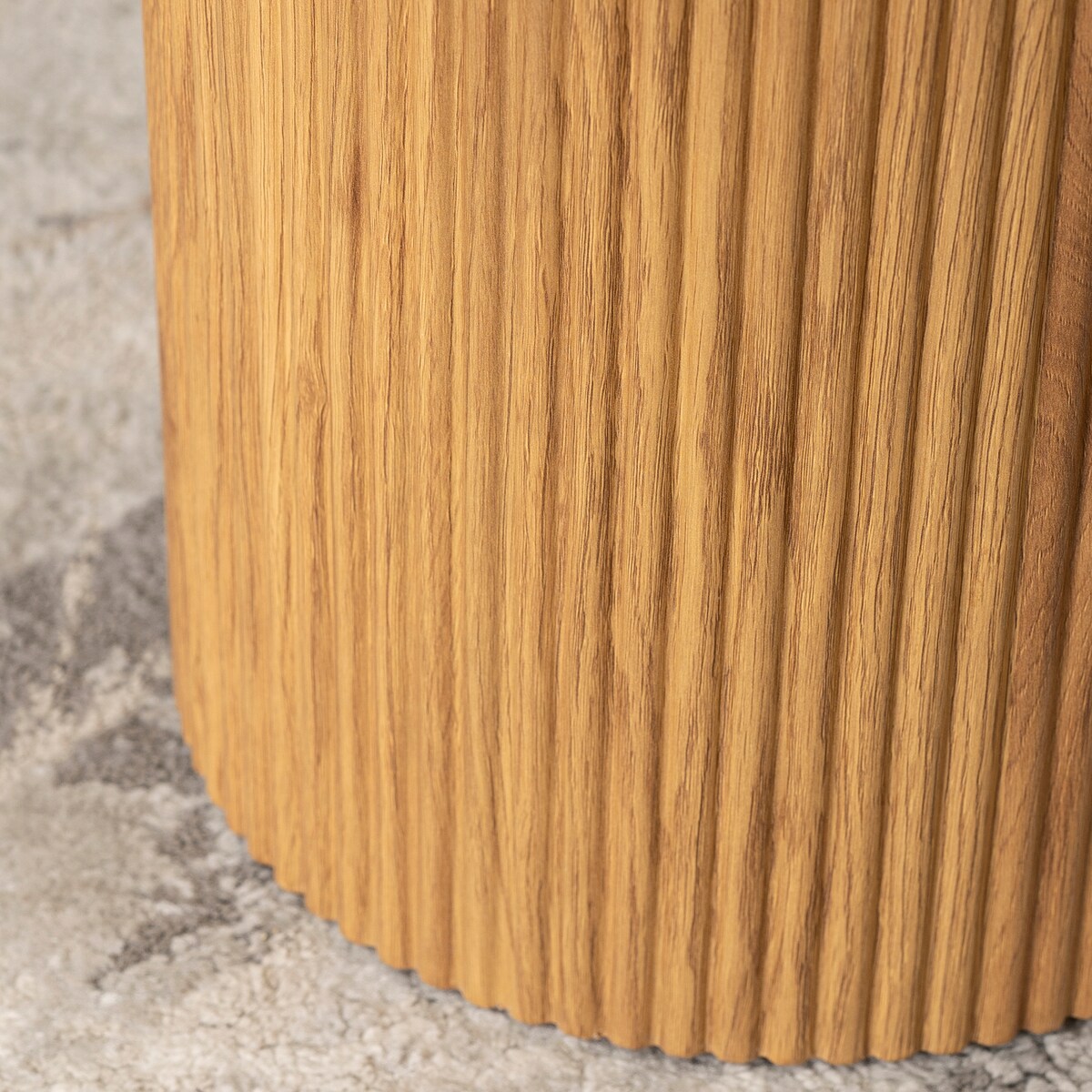 Stolik Kawowy Okrągły Mały Dąb Lamel Loft Nowoczesny Okrągła Ława MAYLIN