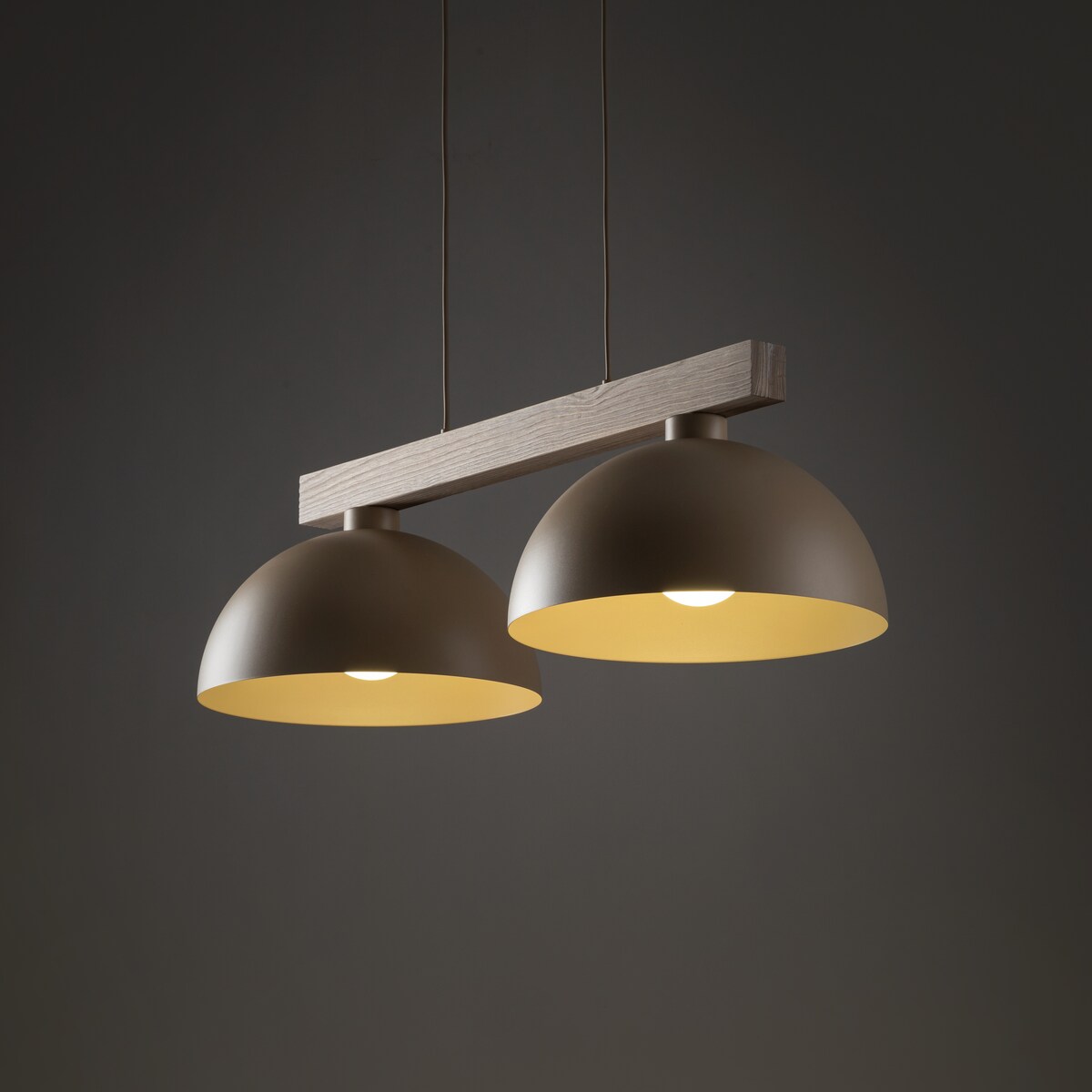 Lampa wisząca podwójna TK Lighting OSLO SABIA beżowa 2xE27 regulowana wysokość 120 cm do salonu nad stół