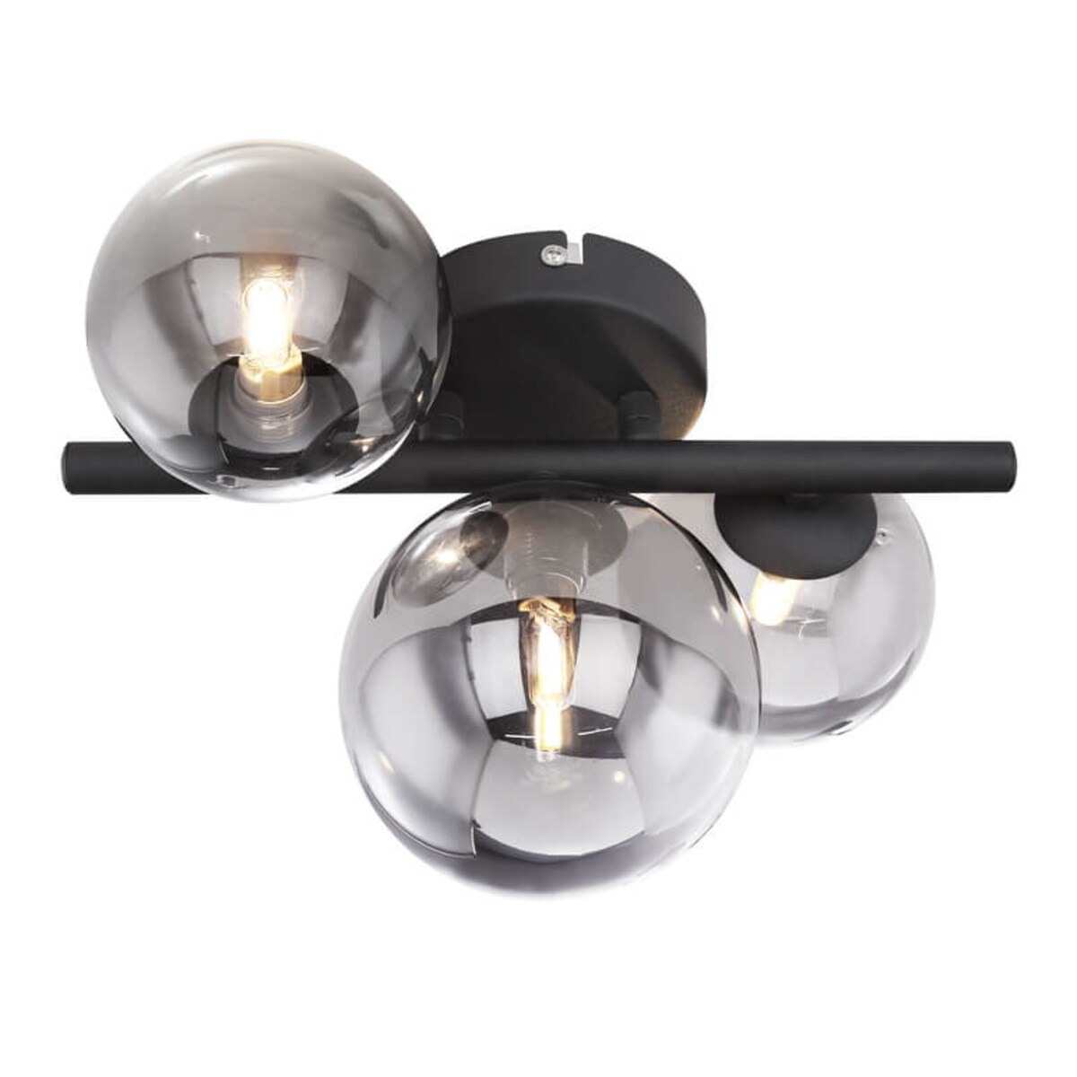Sufitowa lampa Riha 56133-3W szklana czarna grafitowa