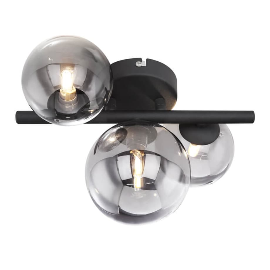 Sufitowa lampa Riha 56133-3W szklana czarna grafitowa