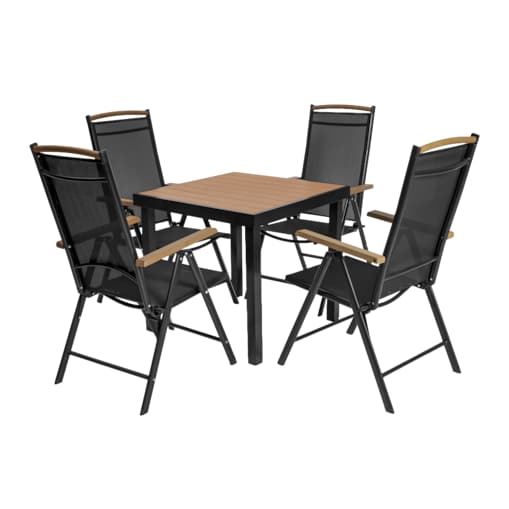 ZESTAW MEBLI OGRODOWYCH IZZY DLA 4 OSÓB Z ALUMINOWĄ RAMĄ