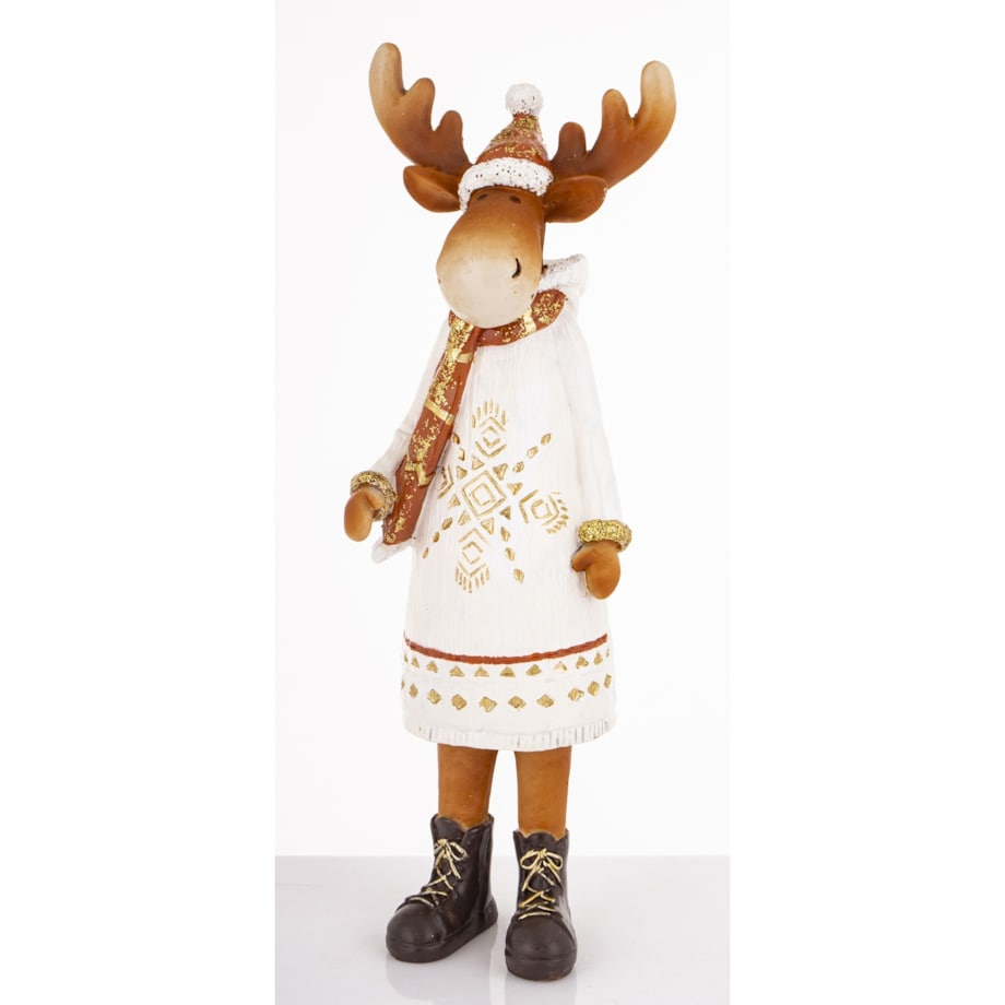 Figurka - łoś 33x10x10 cm ALCE w białej sukience