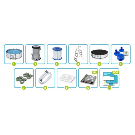 Basen ogrodowy stelażowy 396x122cm Bestway zestaw