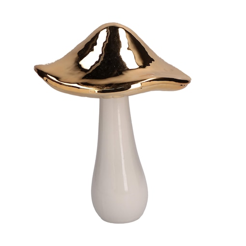 Zestaw 2 figurek dekoracyjnych w kształcie grzybka Siamspuntati - Biały, 21 cm