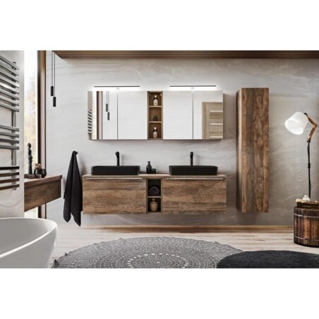 Szafka łazienkowa SANTA FE OAK 80 cm dąb z lustrem