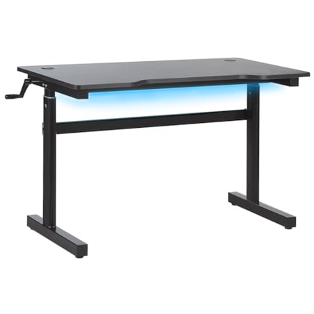 Biurko gamingowe RGB LED regulowane manualnie 120 x 60 cm czarne DURBIN