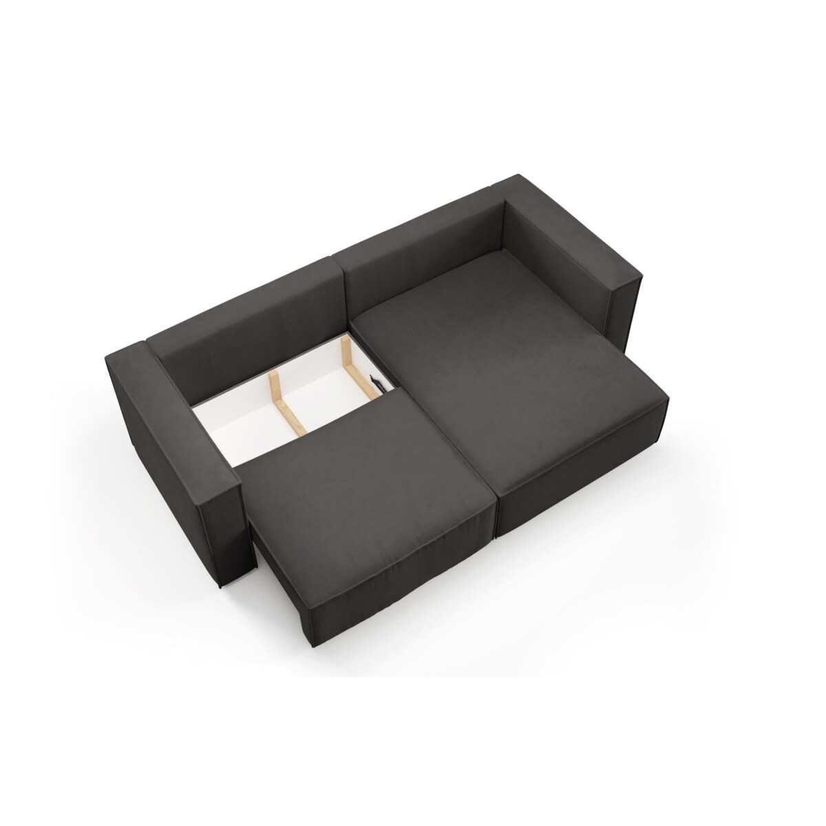 Narożnik KEYMON z funkcją spania welurowa tkanina Kolor: Gerra 75