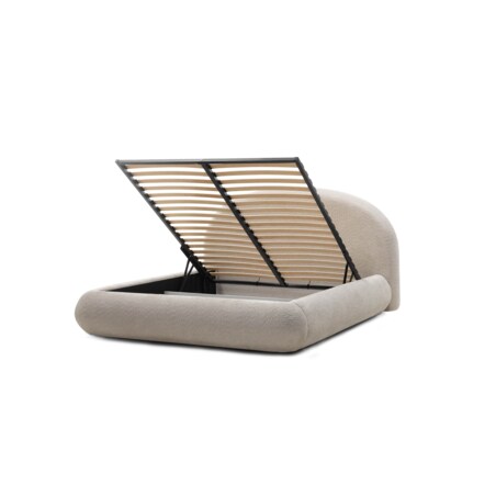 Łóżko tapicerowane 160x200 cm beżowe bouclé Riaci