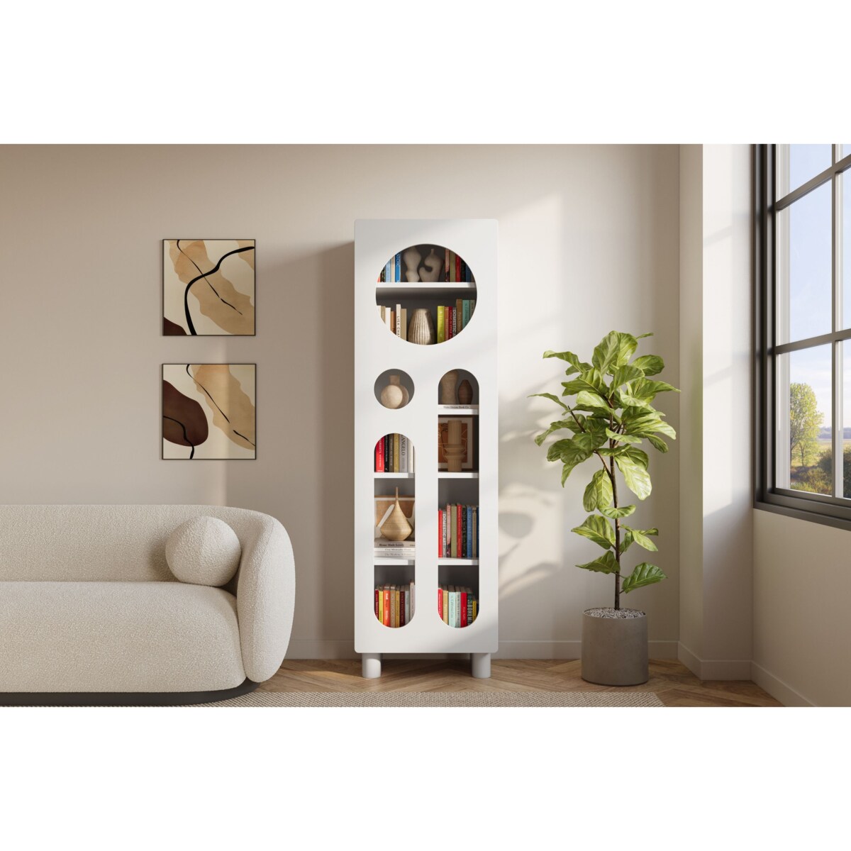 Nowoczesny regał z ażurowymi frontami Skandica OKO / szer. 60 cm