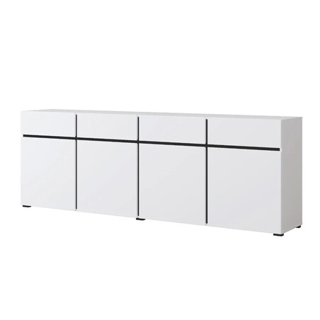 Komoda CROSS 4D4S 230cm biała/czarna