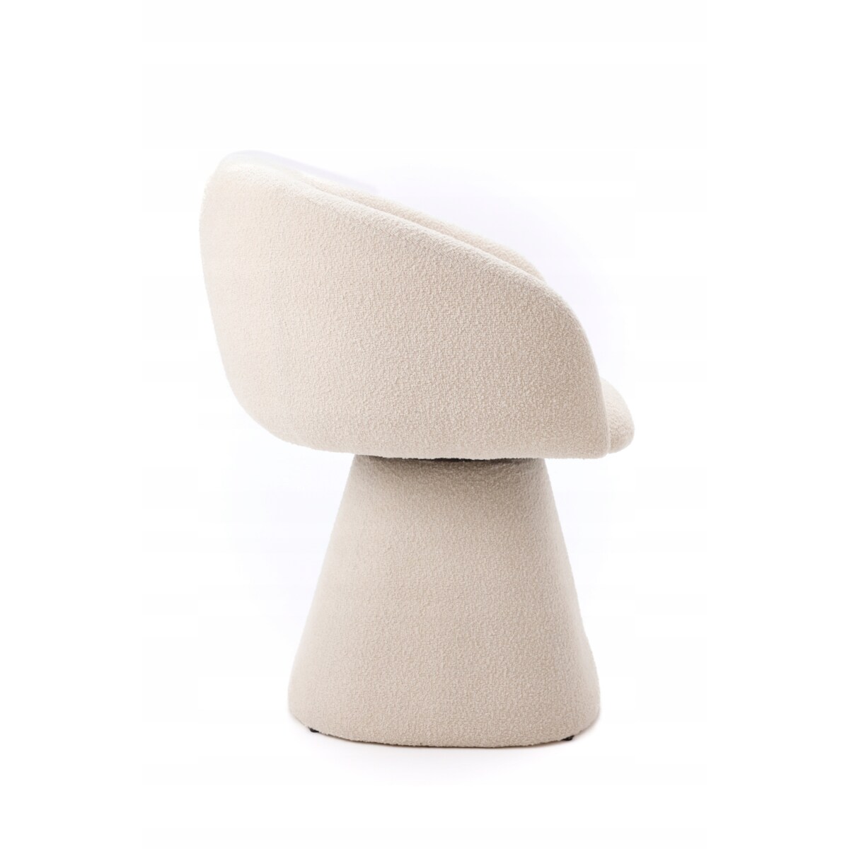 Fotel Obrotowy AUREO Krzesło do Salonu Białe BOUCLE Nowoczesny Designerski