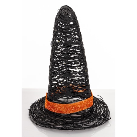 Dekoracja Halloween - kapelusz czarownicy LED 37x27x27 cm PETASUS czarny