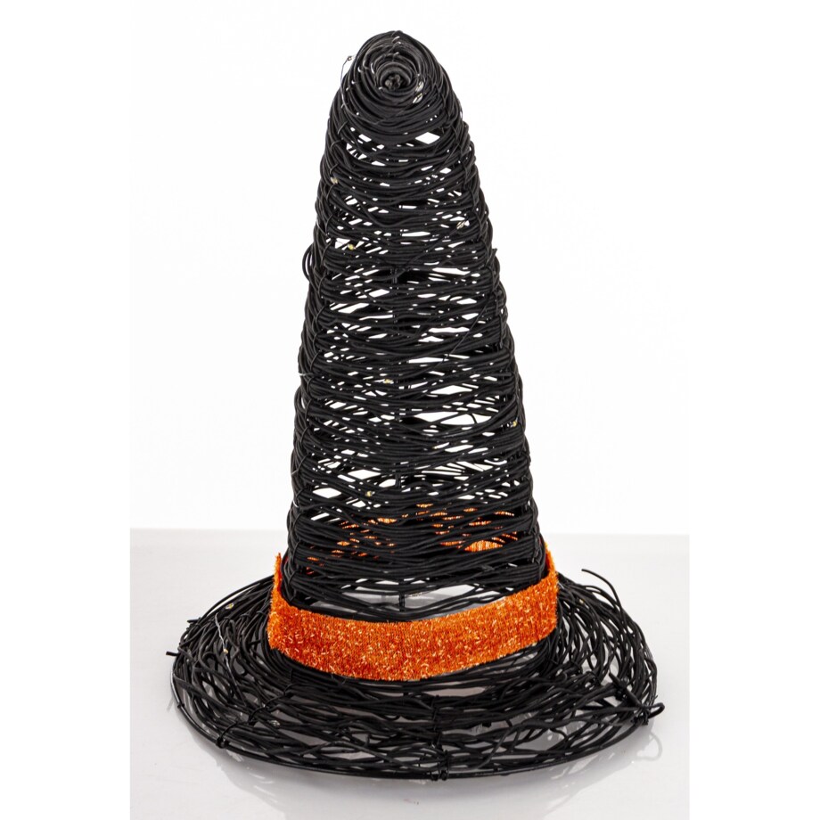 Dekoracja Halloween - kapelusz czarownicy LED 37x27x27 cm PETASUS czarny