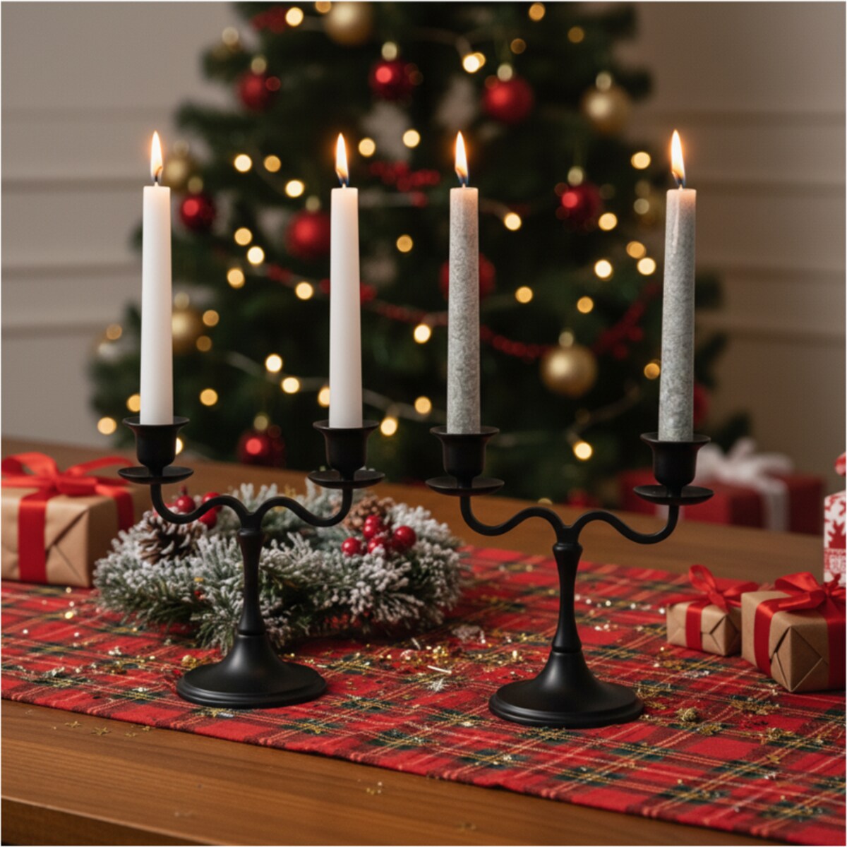 Świece Tradycyjne Proste Świąteczne Świeczki Do Kolacji Wigilijnej 2 Szt. Biała