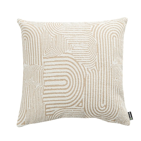 Poszewka Kinga na poduszkę 43x43 beżowe łuki na kremowym tle