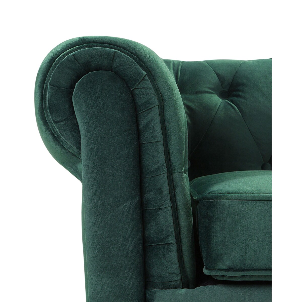 Fotel welurowy zielony CHESTERFIELD