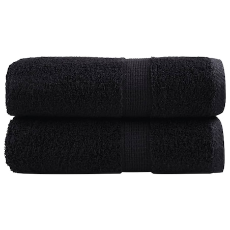 vidaXL Ręczniki myjące Premium SOLUND 2 szt., czarne, 30x30 cm, 600 gsm