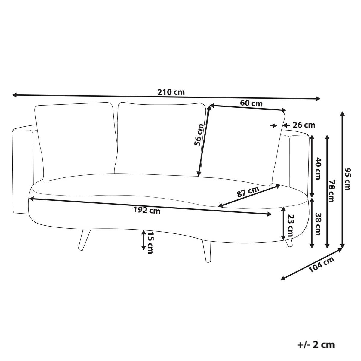 Sofa ogrodowa dla 3 osób PARORI Beżowy Lewostronny