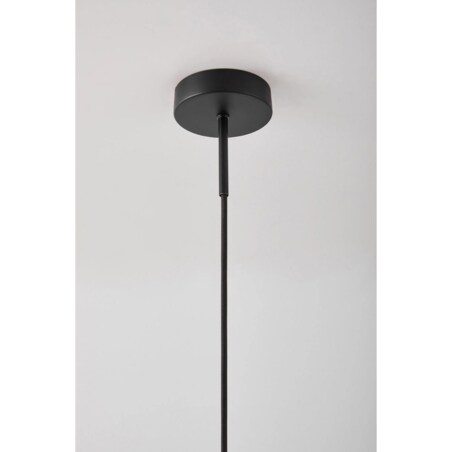 Lampa sufitowa lniana Patraix kremowo-czarna Ø50 cm
