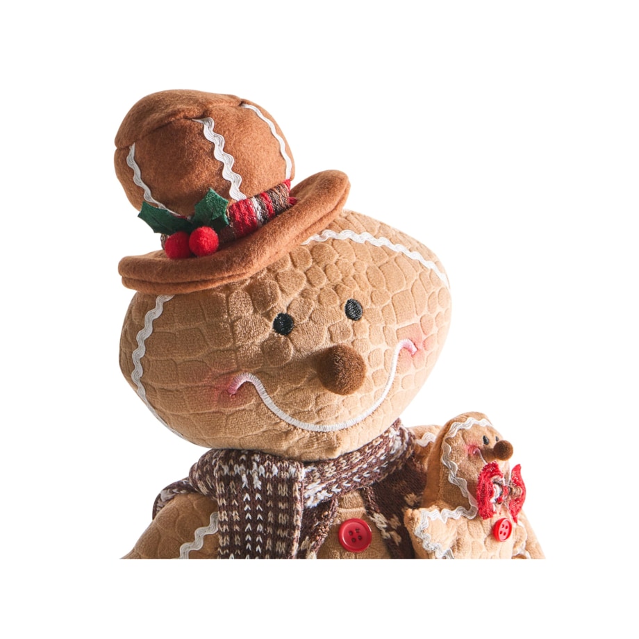 Zestaw 2 dekoracji świątecznych EIKEREN Piernikowy ludzik 55 cm Brązowy