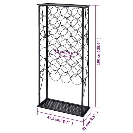 vidaXL Metalowy stojak na 28 butelek wina