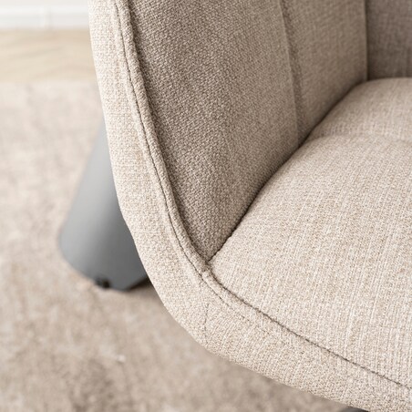 Krzesło Tapicerowane Obrotowe Kubełkowe Do Jadalni Salonu Beżowe PEONY 2