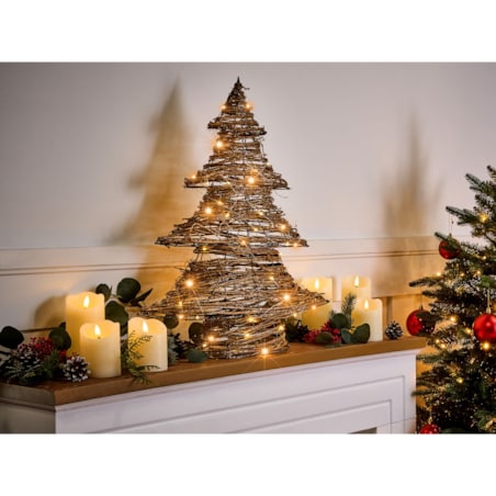 Dekoracja świąteczna LED FURESO Choinka 60 cm Naturalny