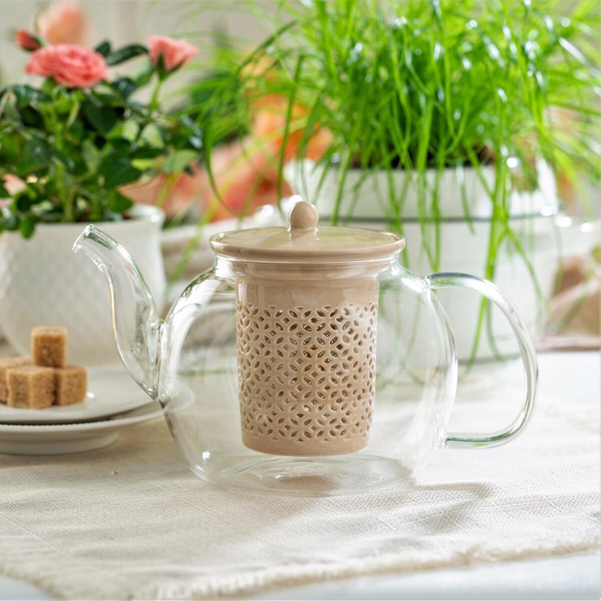 VILLA ITALIA Dzbanek z zaparzaczem szklany 850 ml CHIC