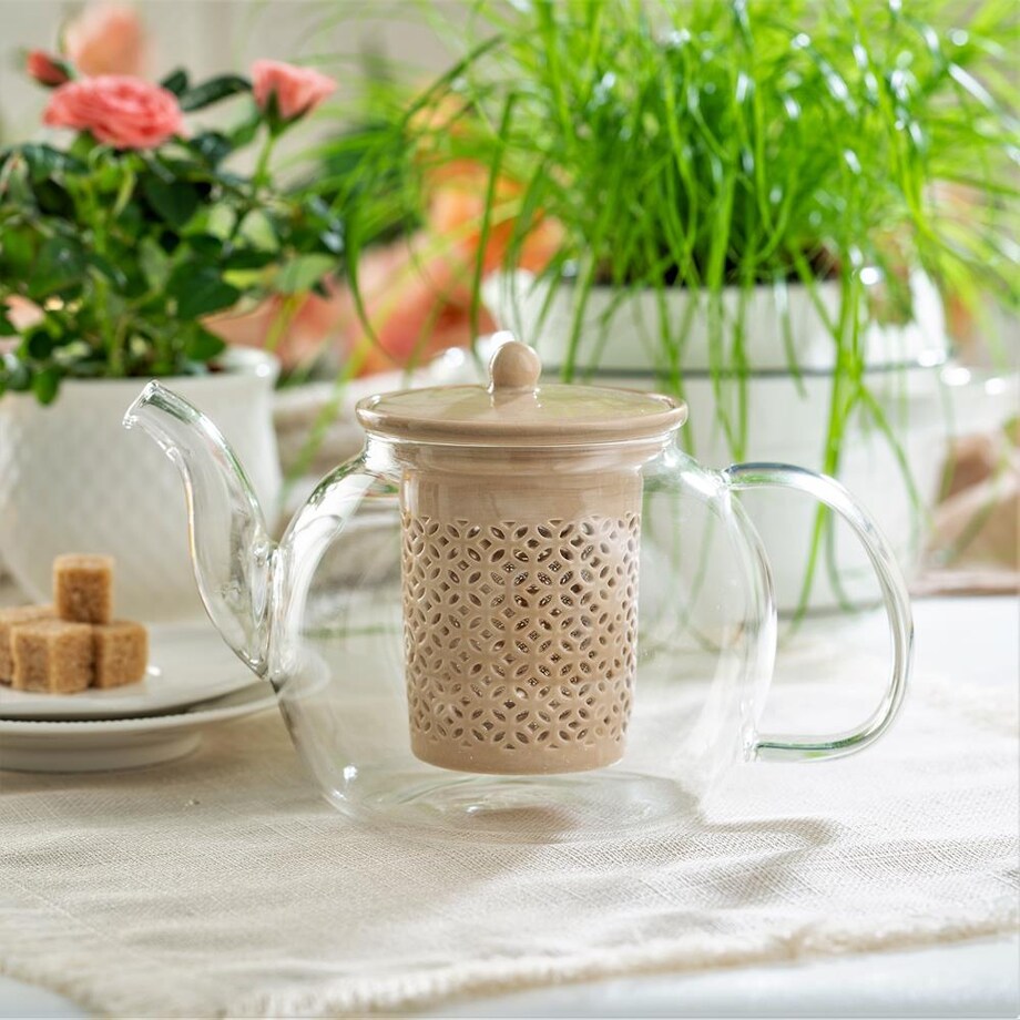 VILLA ITALIA Dzbanek z zaparzaczem szklany 850 ml CHIC