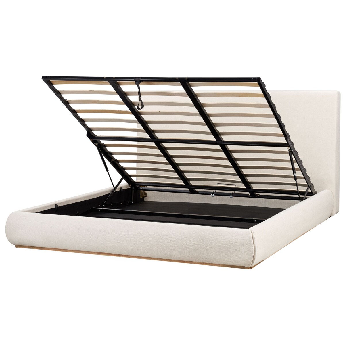 Łóżko z pojemnikiem CAMPAGNE 180 x 200 cm Jasnobeżowy