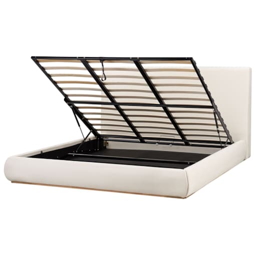 Łóżko z pojemnikiem CAMPAGNE 180 x 200 cm Jasnobeżowy