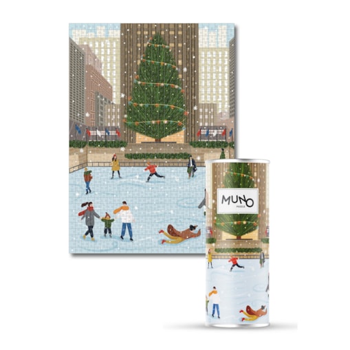 Muno Puzzle Puzzle 1000 "Nowojorskie lodowisko" by Katarzyna Bednarska w ozdobnej tubie