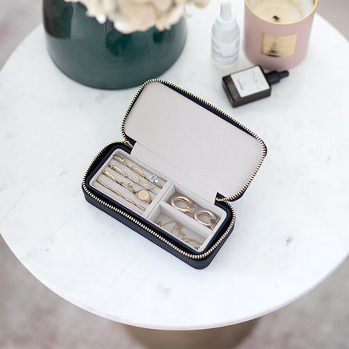 Pudełko podróżne na biżuterię Travel Medium Stackers granatowe