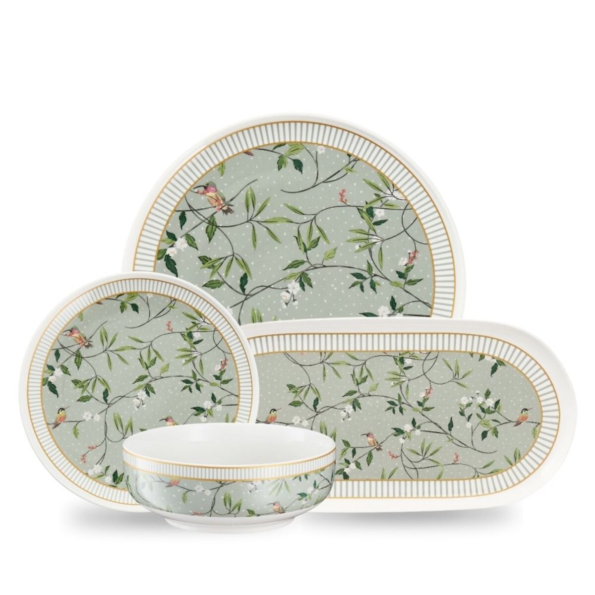 VILLA ITALIA Serwis obiadowy porcelanowy na 6 osób NORIKO GREEN